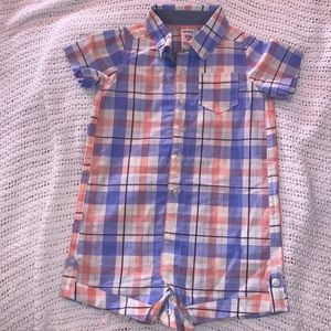 Caters Baby Plaid Poplin Romper 12m